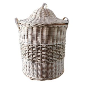 Keranjang baju rotan - keranjang baju kotor - keranjang rotan bulat sigres besar - laundry basket large
