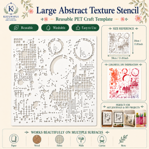 Abstract Geometry Stencil Set-Reusable Template to Elevate Space with Contemporary Artistic Touch on FurnitureWallsDIY Crafts