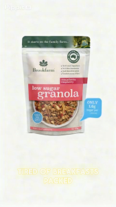 [CARTON DEAL] Brookfarm Low Sugar Granola Macadamia Raspberry 400g x 6 Packs | Only 1.6g Sugar Per Serve | Vegan