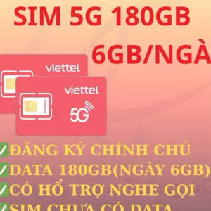FREESHIP - CHƯA KÍCH HOẠT  [HCM] Sim 5G viettel 180GB sử dụng toàn quốc