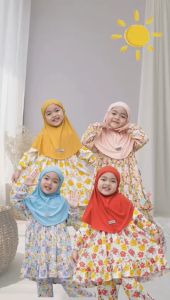 Aulia One Set V2: Setelan Anak Berkualitas Tinggi Brown X Peach By Asymah
