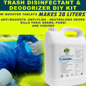 BritePH Trash Disinfectant/Deodorizer Anti-maggot & Flies DIY KIT (Makes 28Liters)