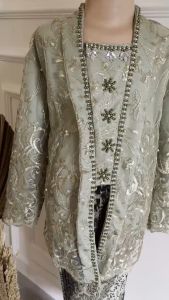 Setelan dan Atasan Kebaya Anak Perempuan Pesta Wisuda Usia 5-11 Tahun Kutu Baru Brokat Tile Mutiara