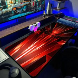 VIKAMA Red Neon Light Large Gaming Mouse Pad Anti Slip Desk Mat for PC Laptop Keyboard Gamer Home Office Decor