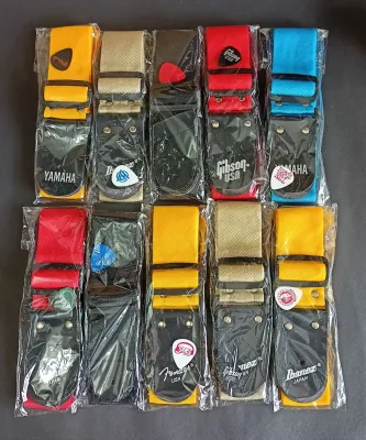strap gitar/guitar/bass polos akustik/elektrik/nilon bonus pick