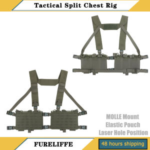 Hunting Tactical Vest/H Split-Type Chest Rig Suspension Plate Mount MOLLE Equipment Elastic Magazine Bag Place Various Sub Pouch