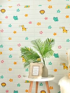 Wallpaper Dinding 3D Foam Wallfoam Bata Kulit Gambar Anak 70cm x 77cm