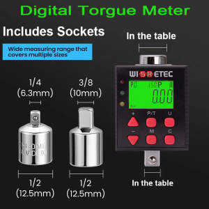 High Precision Digital Torque Meter 0.1-340 N.m Adjustable Torque Meter Adapter Professional Electronic Torque Ratchet Wrench
