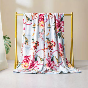 Funa Home Textiles Thin Summer Air Conditioned Office Nap Blanket Fleece Lightweight Coverlet Polyester Fiber Bedding
