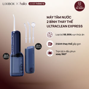 Máy Tăm Nước 2 Bình Thay Thế Halio UltraClean Express Hydro Floss Phiên Bản Nâng Cấp Dành Cho Răng Niềng