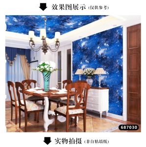 3D wallpaper ceiling three-dimensional planet dream bedroom design condole roof wallpaper
