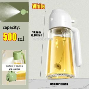 2in1 500ml Glass Oil Sprayer Oil Spray Bottle Oil Tank BBQ Kitchen Baking BBQ Picnic Kitchen Tools for Businesses
