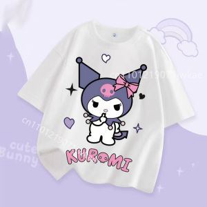 52TOYS | Baby Boy Girl Tshirt Kids Boys Top Child Kuromi Cartoon Print Tee Funny T-shirts 2026 Summer Short Sleeve White Tshirt