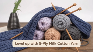 8ply Milk Cotton Yarn 100g for Crochet Knitting - Chunky Soft Eco-Friendly - Durable Smooth Easy to Work With - Ideal for Blankets Home Decor - Available in Beautiful Colors
