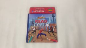 Marvel Spiderman Read & Colour Storybook & Colouring Book with 6 colour pencils for Kids