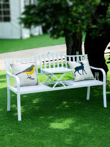 Balcony Three-Piece Tables and Chairs Creative Table-Chair Set Garden Outdoor Courtyard Casual Adjustable Iron Coffee Table Bench