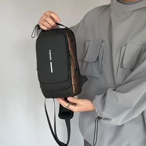 Good Taste Yexel Chest Bag Mens Oxford Casual Solid Color Shoulder Bag Crossbody Bag