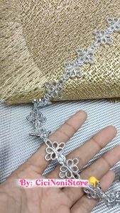 Variasi Diamond Aplikasi Jahit  Rosegold Dan Silver Kupu Panjang Per 5O Cm