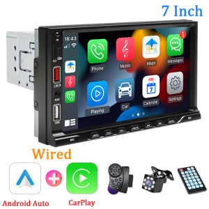 HIPPCRON | HIPPCRON 7inch Carplay Android Auto 1Din Car Radio MP5 Multimedia Player Touch Screen FM Dual USB Bluetooth USB MirrorLink