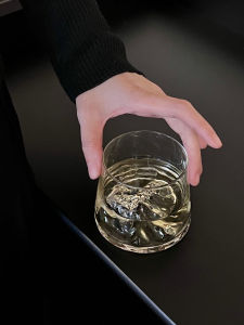 Fuji Mountain View Tea Cup Home Use Whiskey Glass European Style Clear Glass round Shape 200ml Capacity General Purpose Cup