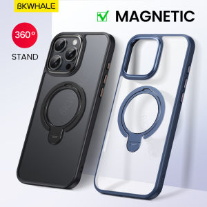 BKWHALE 360 ° xoay khung Trường hợp điện thoại từ Đối với iPhone 17 Pro Max 16 Pro Max 16e 15 Pro Max 14 Pro Max 12 13 Pro Max 16 Plus 17Air Đôi vòng gấp đứng Bìa sau trong suốt Xóa vỏ