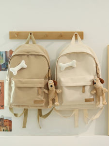 Pure Color Backpack for Women Large Capacity Double Shoulder Bag Simple Fashion Versatile Commuting Backpack New 2025 Model