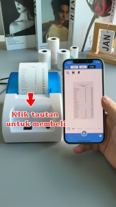 printer thermal bluetooth mini Printer Kasir alat print cetak struk dari hp USB+BT+RJ11 Support Android/iOS/Windows free 3 roll