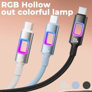 Cáp USB C Sang Type C NNBILI 120W Sạc Nhanh Dây Dữ Liệu RGB Dành Cho iPhone 17 16 Samsung MacBook Laptop - Chất Liệu Bện Dòng Điện Tối Đa 6A