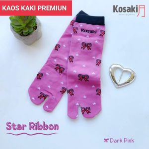 Kaos Kaki Anak Perempuan Kaos Kaki Anak Motif KOSAKID STAR RIBBON Kaos Kaki Jempol Dobel Tumit Dobel Nylon-DARK PINK