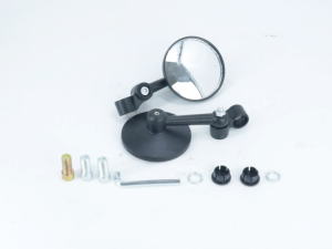 CNC Alloy Mirror Mount Round Rear Mirror Short Stem Side View Mirror 2Pcs Universal Adjustable