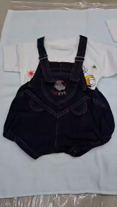Isi 1 Pcs / 3 Pcs Setelan Overall Baju Kodok Jeans Anak Jumpusit Jeans Bayi Gambar Popeye