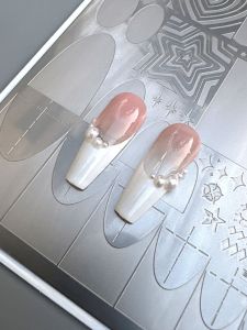 Nail Art Stamping Plates French Template Transfer Steel Plate Star Heart Large Color Block Fine Pattern