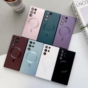 Magnetic Metallic Paint Matte Armor Case For Samsung S26Ultra For Magsafe TPU Cases Samsung S26 Ultra Wireless Chage Phone Cover