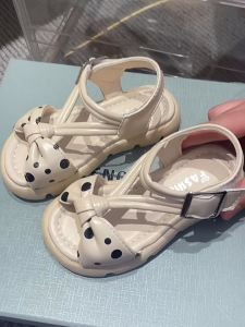 Dép Sandal Siêu Nhẹ Da Mềm Cho Bé Gái Xăng Đan Quai Nơ Chấm Bi Chống Trượt Dép Quai Hậu Bé Gái Từ 3-12 Tuổi