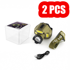 2026 New Powerful LED Headlamp IR Sensor Headlight USB Rechargeable COB Work Light Waterproof Light For Camping Hiking Fishing