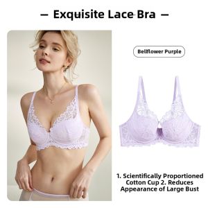 Lifting Anti-Sag Breast Minimizing Lace Bra Soft Steel Ring
