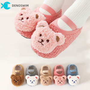 DENOSWIM Cartoon Bear Baby Floor Socks Anti-slip Autumn Winter Thicken Soft Soled Prewalker Socks