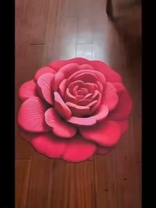 3D three-dimensional flower floor mat for home bathroom living room sofa coffee table cushion