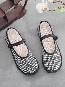 รองเท้าผ้าใบฤดูใบไม้ผลิและฤดูร้อนสำหรับผู้หญิง ทรงหัวมน ส้นแบน แบบสวมสบาย รองเท้าทำงาน รองเท้าแม่ รองเท้าแบบสวมสไตล์ย้อนยุค