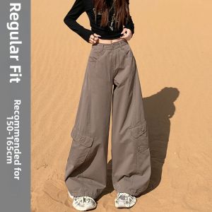 XINGJUSHE | American Khaki Loose Comfortable Flare Cargo Trousers