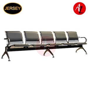 Jersey JS-GCF08 BLACK 5 Seater Gang Chair With Foam