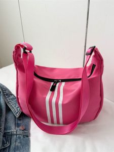 Fashionable Canvas Crossbody Bag Womens Lightweight Sport Travel Dumpling Bag Casual Versatile Single Shoulder Slant Bag