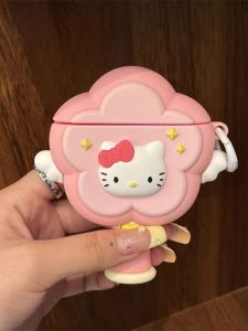 Cute Pink Cat KT Magic Wand Airpods2 Generation Earphone Case Protective Case 3 Generation Applicable to Apple AirPods Pro2 Protective Case Soft Case Wireless Bluetooth Silicone Huaqiang North 5 Generation Internet Celebrity