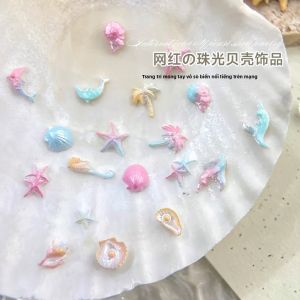 30 Chiếc Trang Trí Móng Hình Vỏ Sò & Ngọc Trai Đá Lấp Lánh Ánh Cực Quang Tự Làm 3D Phụ Kiện Trang Trí Móng Dễ Thương Dành Cho Nghệ Thuật Thủ Công