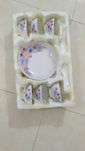 Bộ bát đĩa sứ sang trọng có thể làm quà tặng (6 bát cơm+ 6 thìa sứ+ 1 đĩa to)