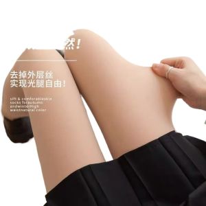 Water Light Fleece Lined Womens Thin Pantyhose Natural Anti Snag Spring Autumn Bare Skin Feel Leggings Winter Thermal Pantyhose