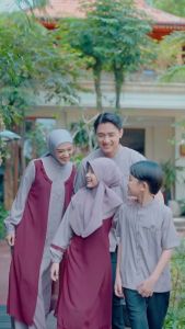 NBRS Nara Scarves Jilbab Segiempat 115x115 cm Grey Terracotta Rose Taupe Motif Monogram Lasercut