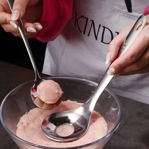 304 Stainless Steel Meatball Spoon Hand Squeeze Meatball Spoon Squeeze Maker Spooner Meatball Maker Kitchen Gadgets