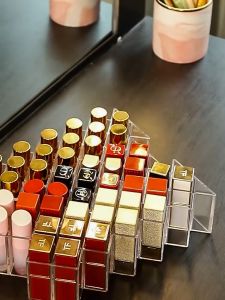 Johor Seller | Lipstick Box Storage Organizer Makeup Acrylic Transparent Large Kotak Simpan Gincu ready stock Organiser