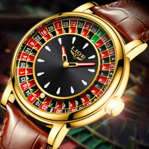 LIGE Fashion Men Watch Rotating Dial Las Vegas Roulette Desktop Theme Watch Men Waterproof Luminous Clock Watches Creative Clock
